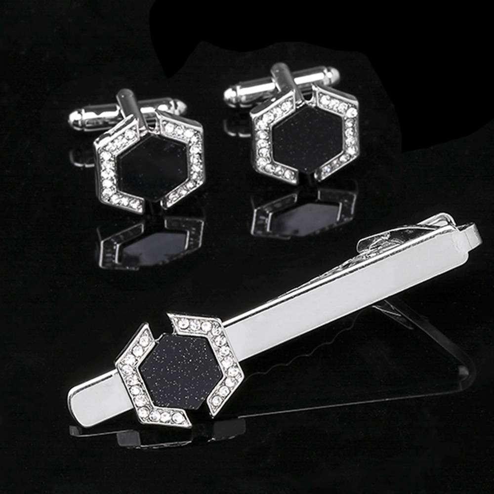 Men Formal Wear Shirts - 1 Par de Abotoaduras Geométricas Hexagonais