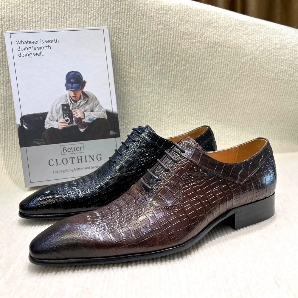 Men'S Formal Wear For A Wedding - Sapatos oxford masculinos de luxo italiano,