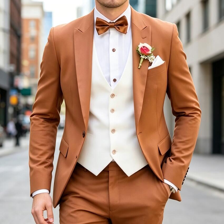 Men'S Formal Wear Waistcoat - Novo Terno Clássico Masculino de 3
