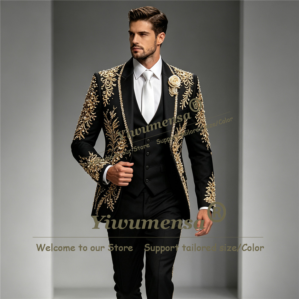 Men Formal Wear Wedding - Ternos de Luxo com Cristais e