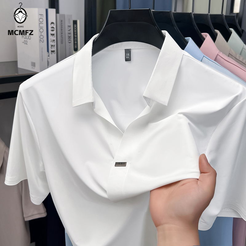 Men Formal Wear Shirts - Camisa Masculina com Lapela Lisa e