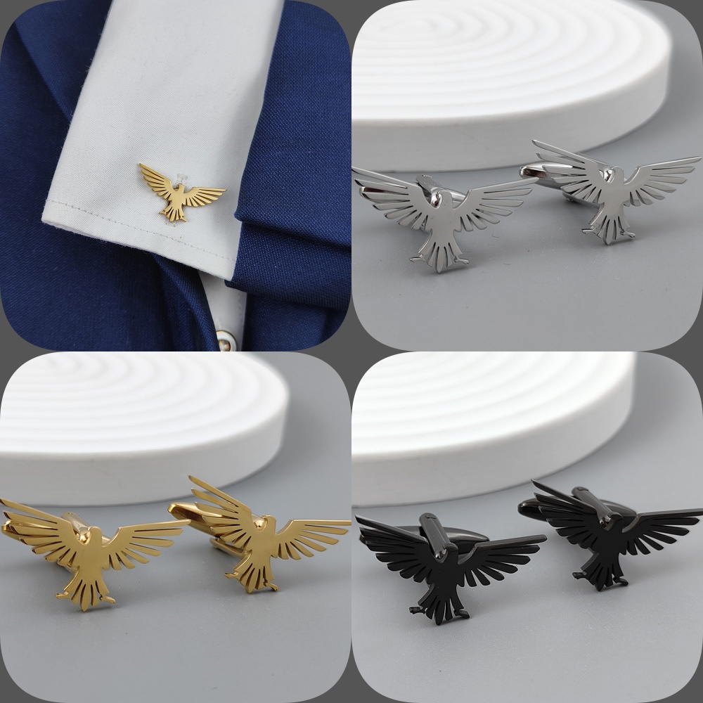 Men Formal Wear Shirts - Abotoaduras banhadas a ouro Flying Eagle