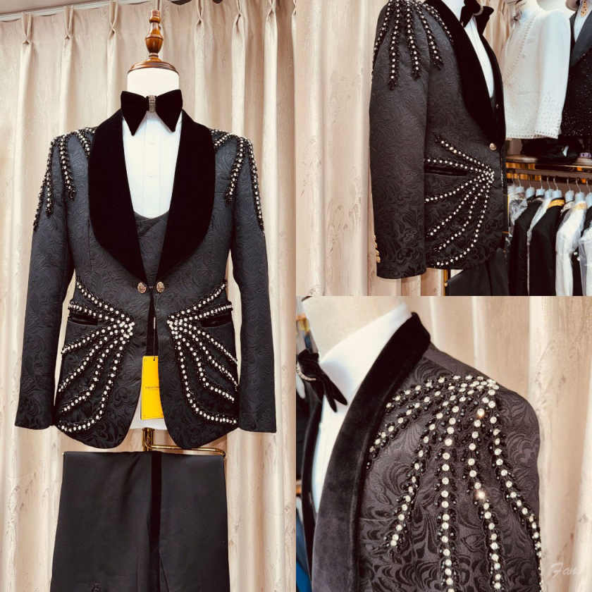 Men'S Formal Wear Waistcoat - Deslumbrante Terno Masculino de 3 Peças