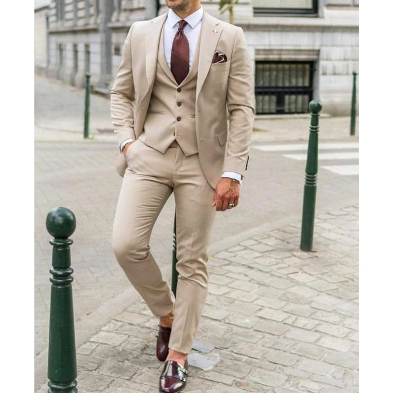 Men Formal Wear Wedding Guest - Ternos Masculinos Slim Fit com Lapela