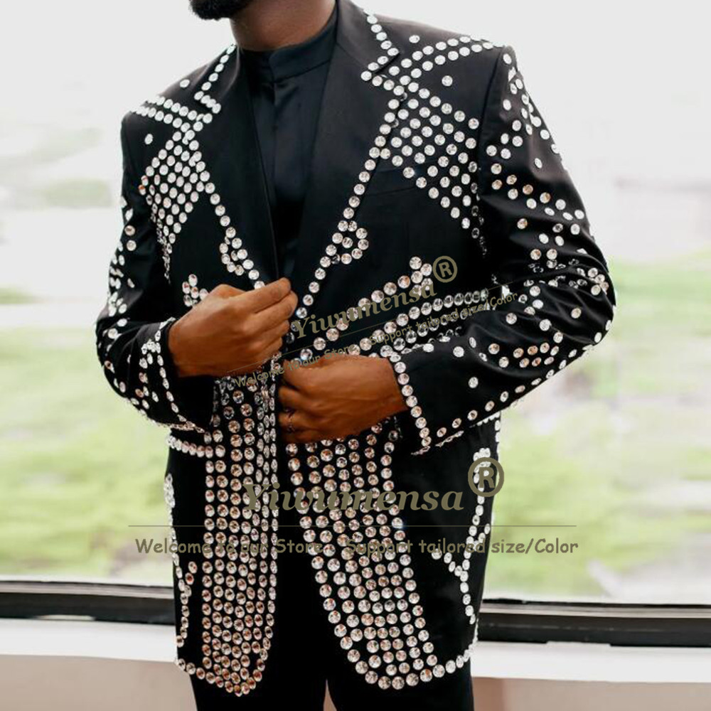 Men Formal Wear Wedding - Luxuly preto jacquard noivo casamento smoking