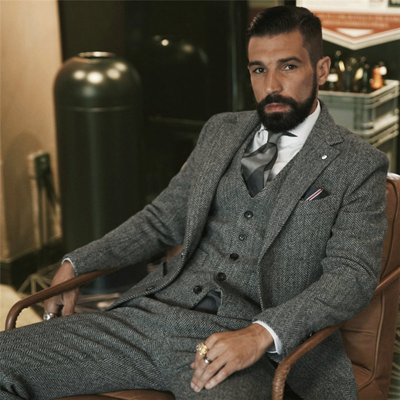 Men Formal Wear Wedding - Terno de inverno de tweed de