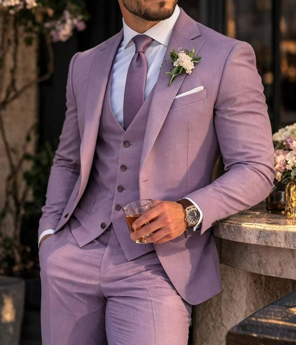 Terno Masculino Lavanda 3 Peça - Men'S Formal Wear Waistcoat avaliação e preço