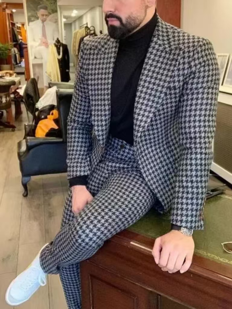 Houndstooth vintage terno masc - Men'S Vintage Formal Wear avaliação e preço