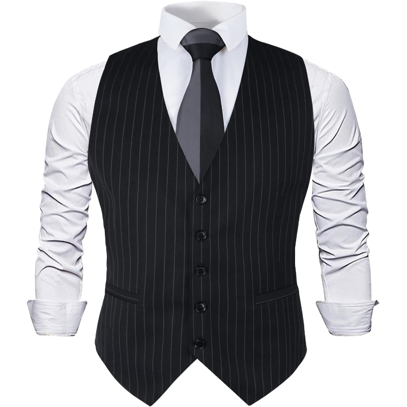 Colete masculino listrado para - Men'S Formal Wear Waistcoat avaliação e preço