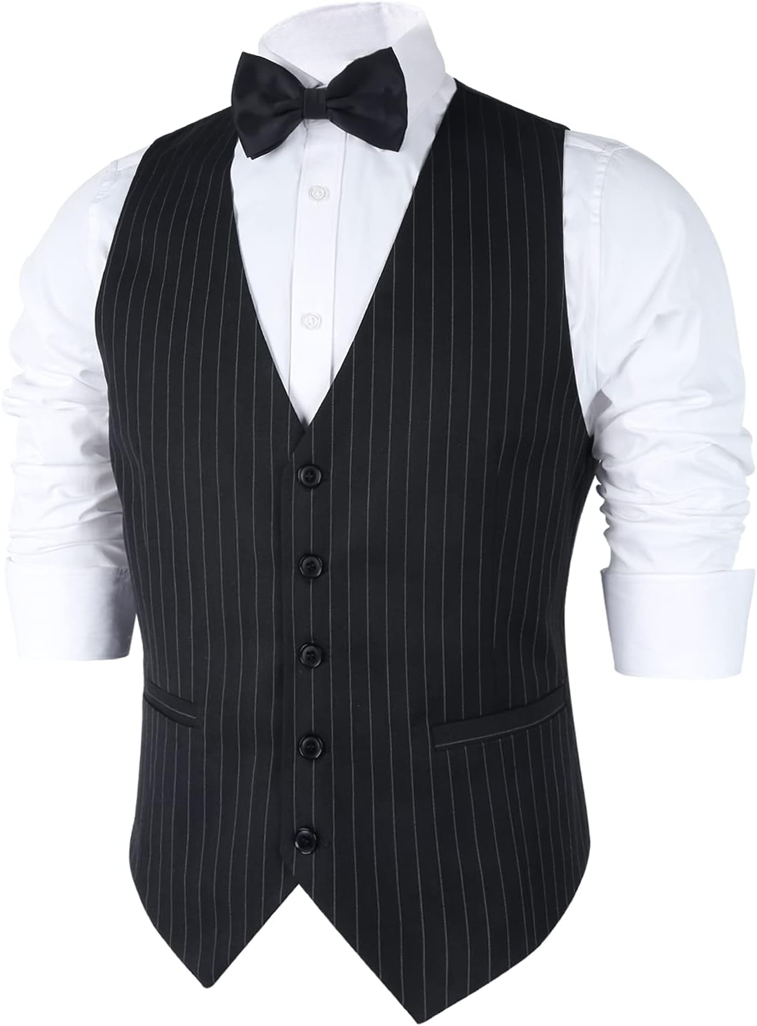 Colete masculino listrado para - Men'S Formal Wear Waistcoat avaliação e preço