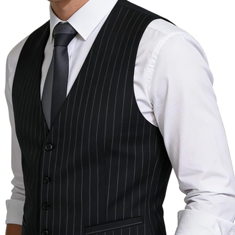Colete masculino listrado para - Men'S Formal Wear Waistcoat avaliação e preço