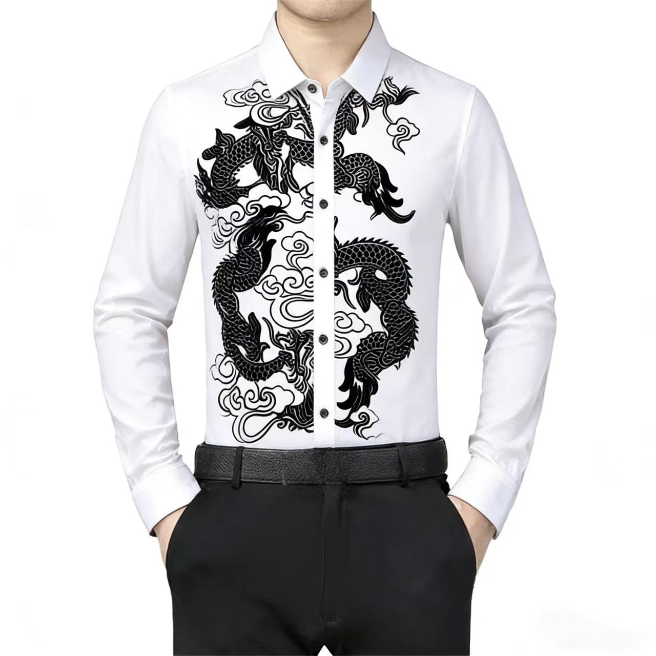 Camisa Masculina de Manga Long - Men Formal Wear Shirts avaliação e preço
