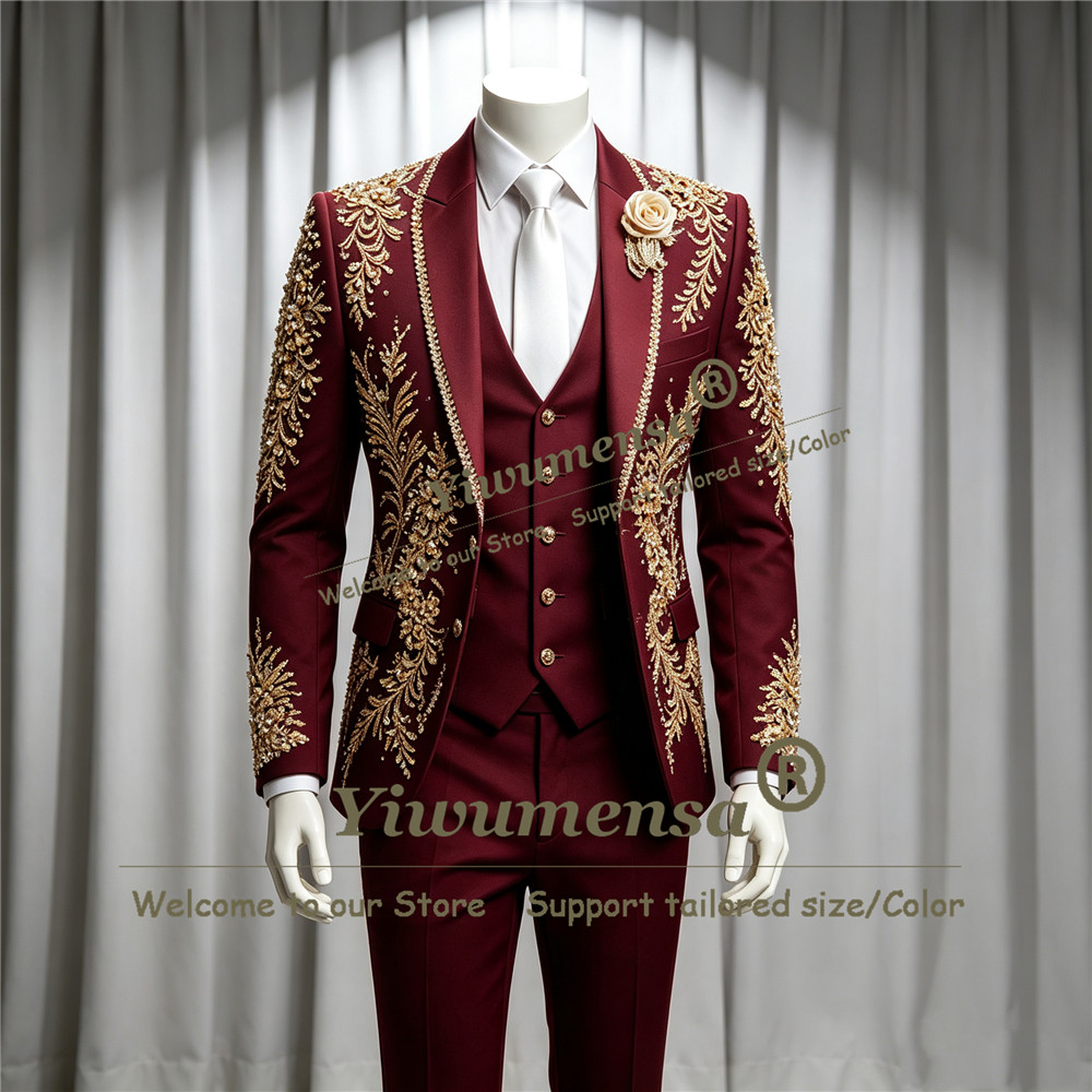 Ternos de Luxo com Cristais e  - Men Formal Wear Wedding avaliação e preço