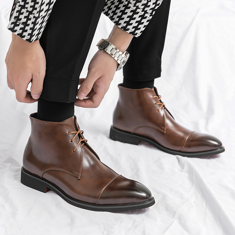 Botas masculinas de couro genu - Men'S Formal Style avaliação e preço
