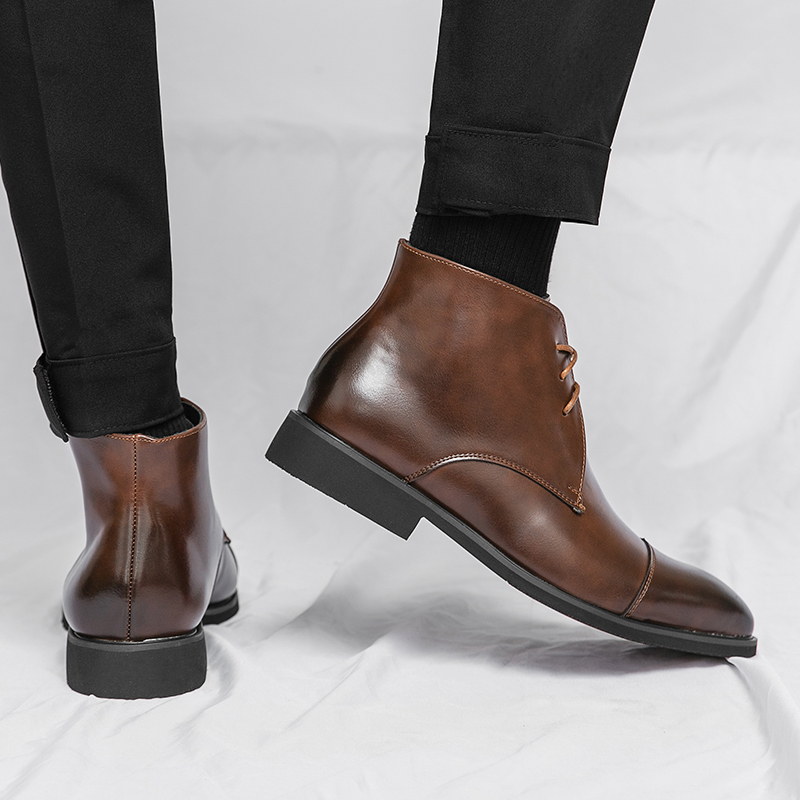 Botas masculinas de couro genu - Men'S Formal Style avaliação e preço