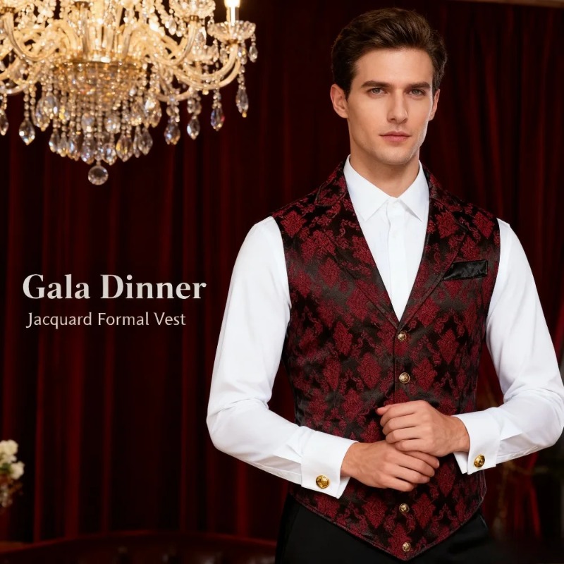 Colete Slim Fit Retro Britânic - Men'S Formal Wear Waistcoat avaliação e preço