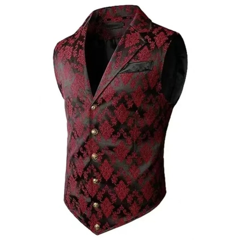 Colete Slim Fit Retro Britânic - Men'S Formal Wear Waistcoat avaliação e preço