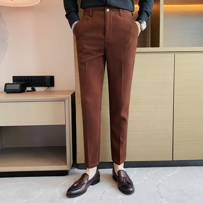 2024 outono nova waffle estira - Men'S Formal Wear For A Wedding avaliação e preço