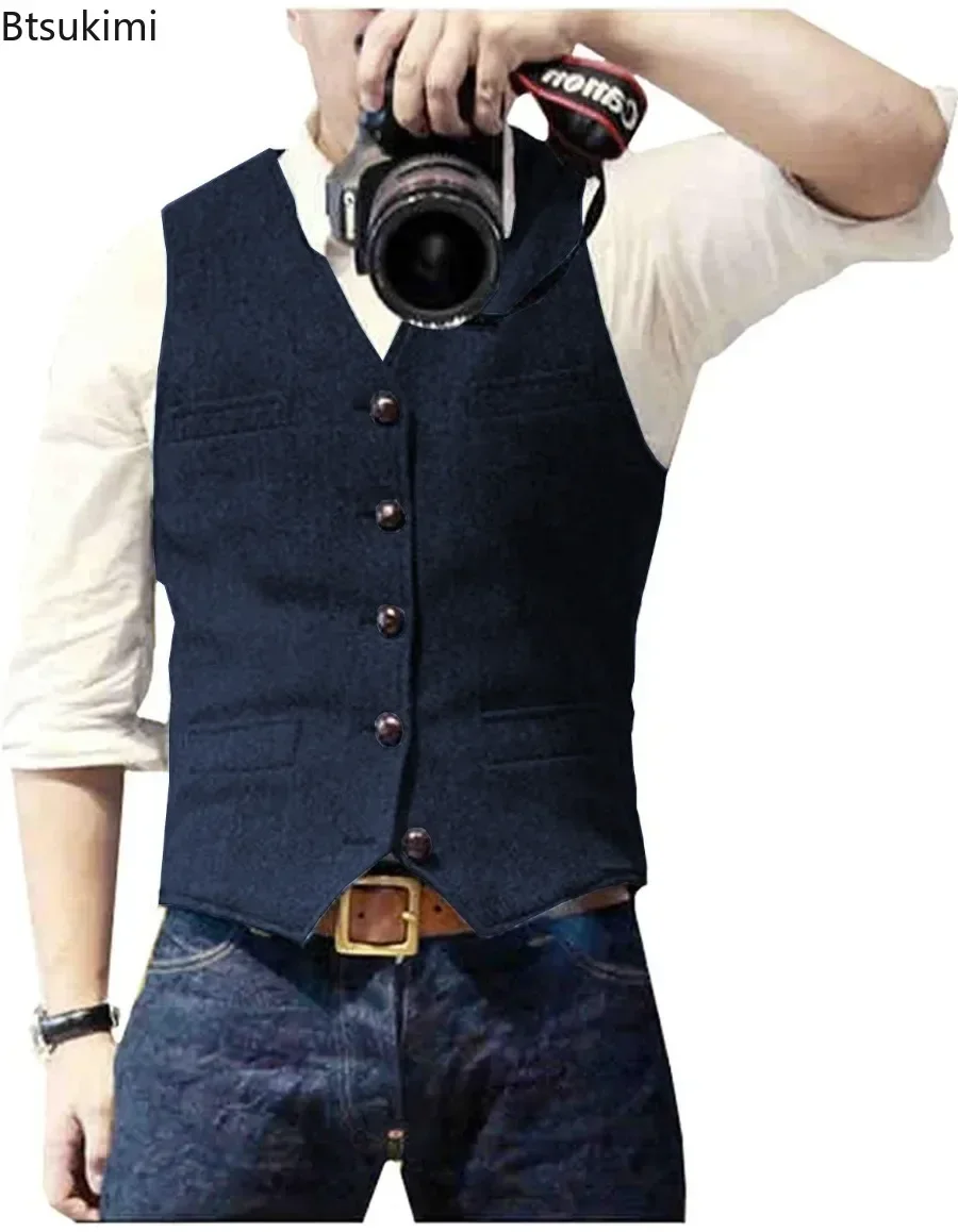 Colete Masculino Vintage 2026  - Men'S Formal Wear Waistcoat avaliação e preço
