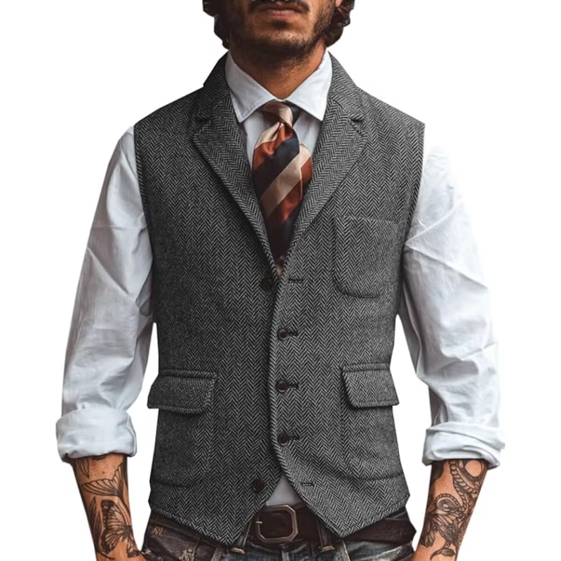 Colete Masculino Retrô de Twee - Men'S Formal Wear Waistcoat avaliação e preço
