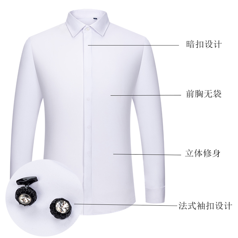 Camisa masculina com abotoadur - Men Formal Wear Shirts avaliação e preço