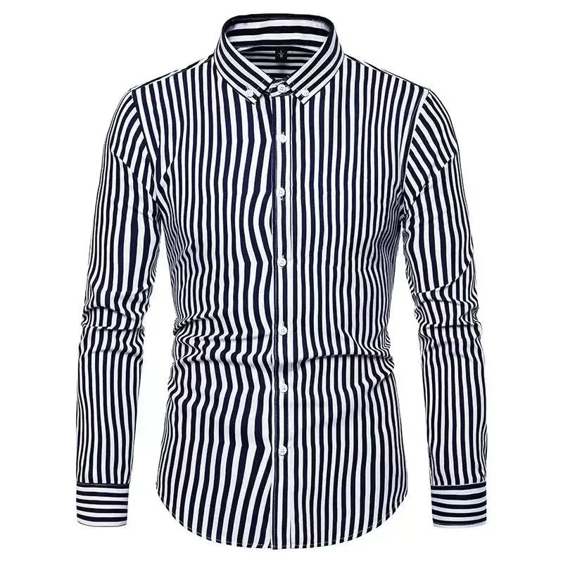 Nova camisa masculina listrada - Men Formal Wear Brands avaliação e preço