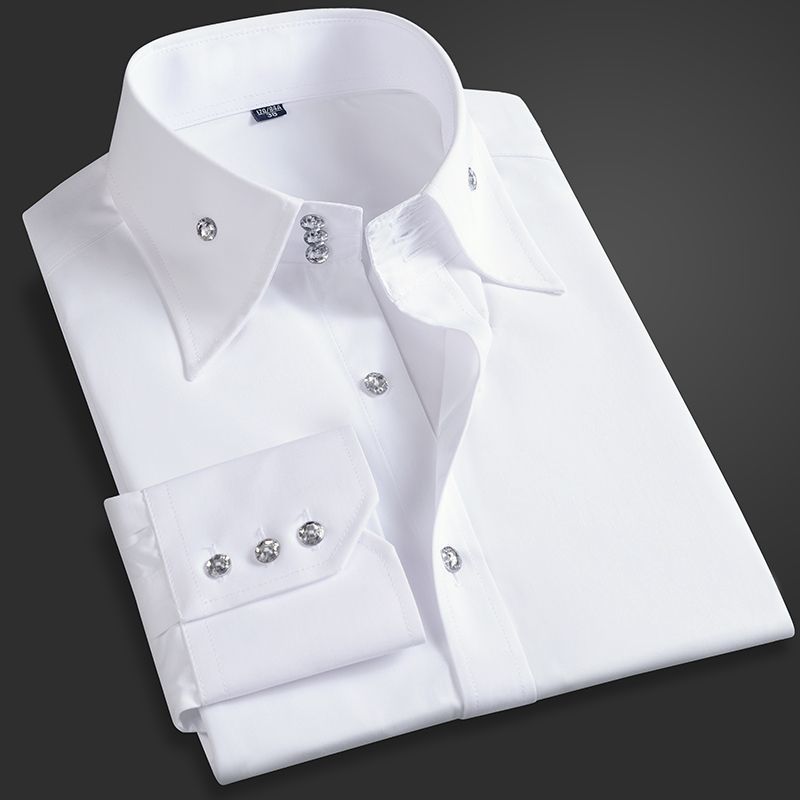 Primavera outono camisa execut - Men Formal Wear Shirts avaliação e preço