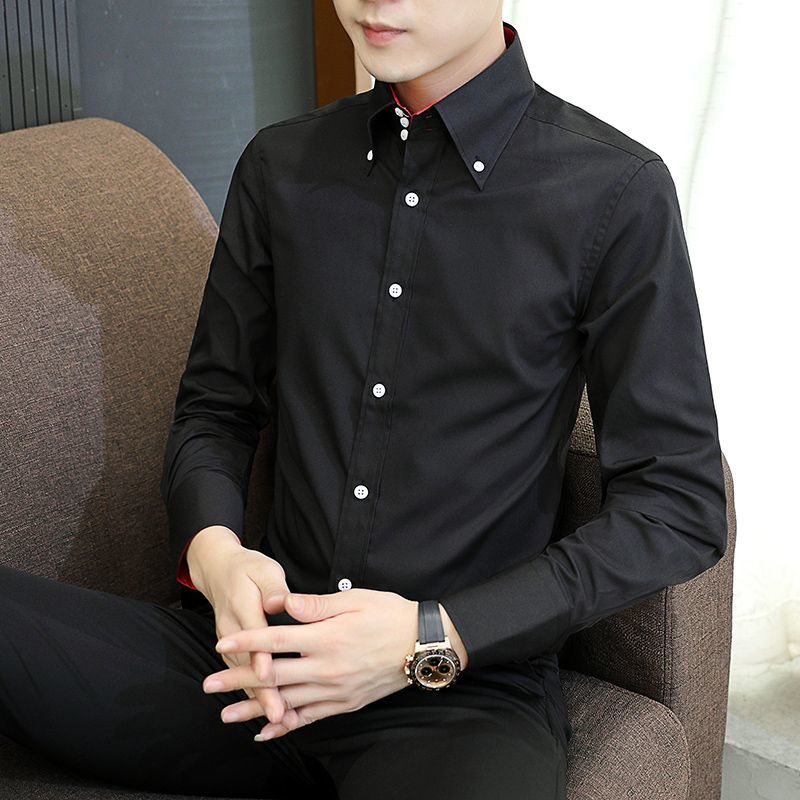 Primavera outono camisa execut - Men Formal Wear Shirts avaliação e preço