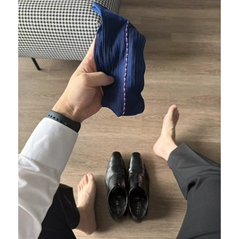 Meias Sociais Masculinas Azuis - Men'S Vintage Formal Wear avaliação e preço