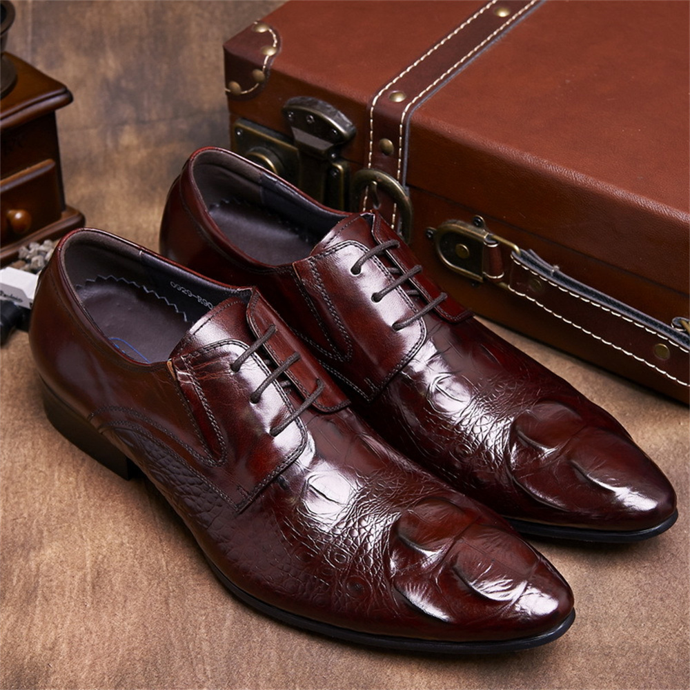 Couro de vaca em relevo padrão - Men'S Formal Style avaliação e preço