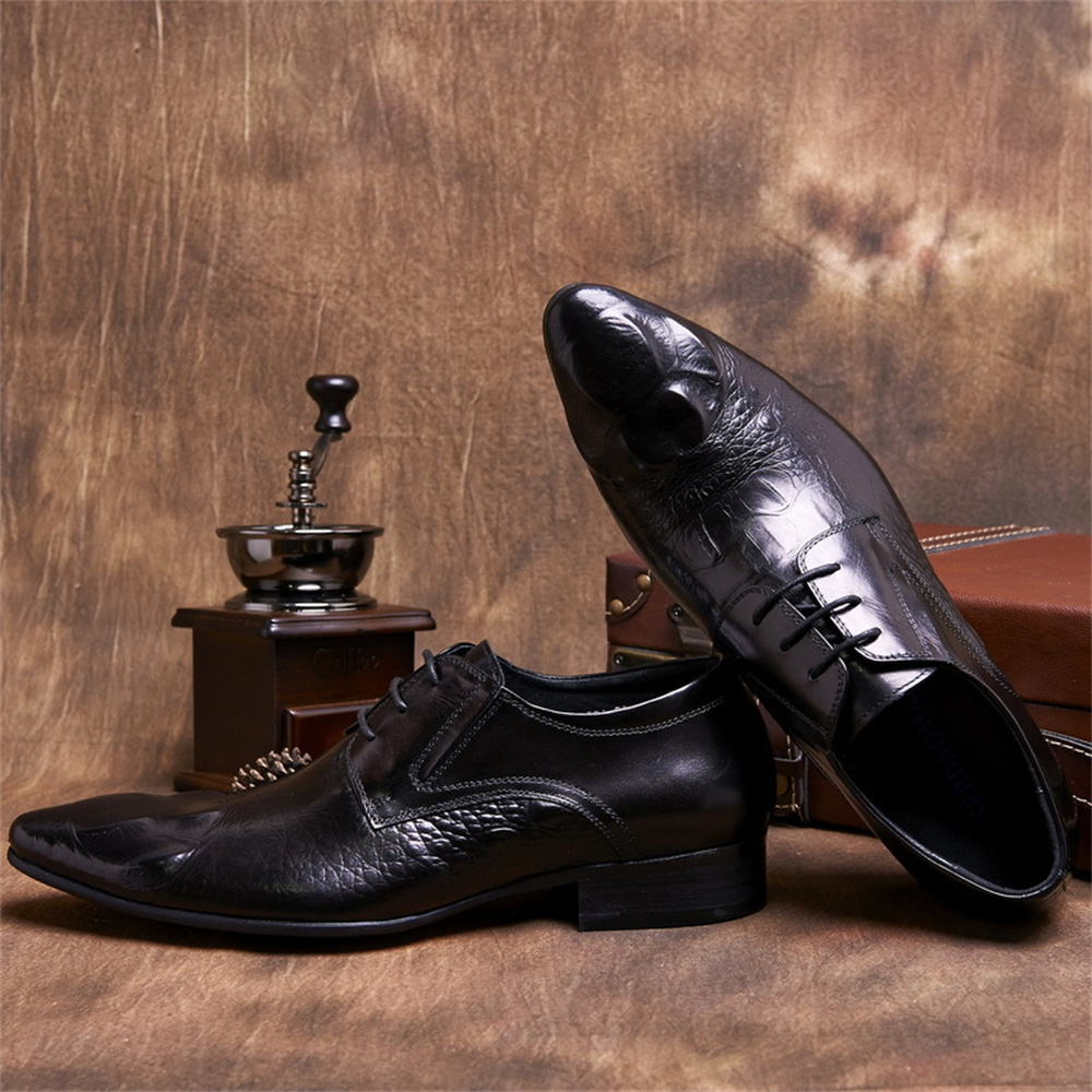 Couro de vaca em relevo padrão - Men'S Formal Style avaliação e preço