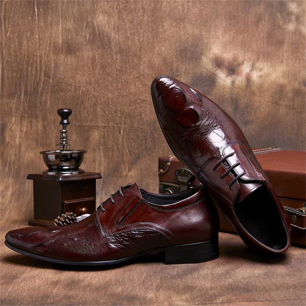 Couro de vaca em relevo padrão - Men'S Formal Style avaliação e preço