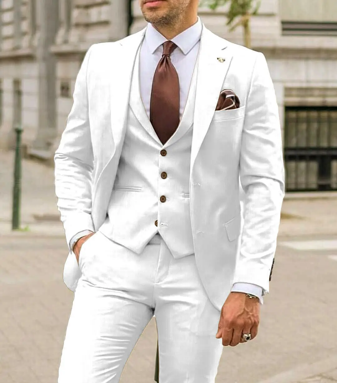 Ternos Masculinos Slim Fit com - Men Formal Wear Wedding Guest avaliação e preço
