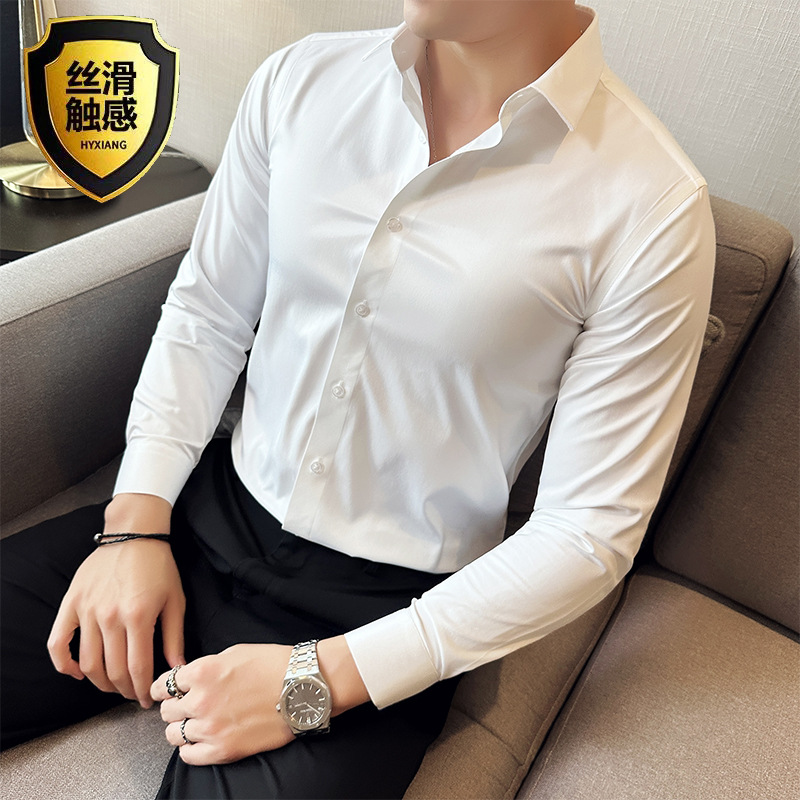 Camisa casual de seda sem cost - Men Formal Wear Shirts avaliação e preço