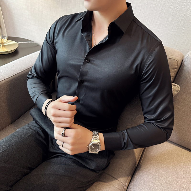 Camisa casual de seda sem cost - Men Formal Wear Shirts avaliação e preço
