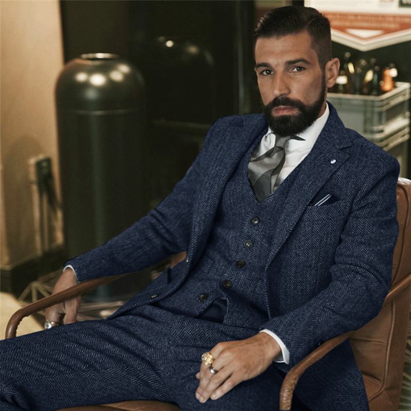 Terno de inverno de tweed de l - Men Formal Wear Wedding avaliação e preço